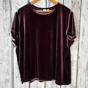 GAP‎ Velvet Tee Women’s XXL Short Sleeve Shirt “Vampire Red” Pullover Blouse Top